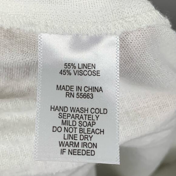 Cynthia Rowley Linen Capri Pants Size 2X White Women's Drawstring Lagenlook - Picture 8 of 8